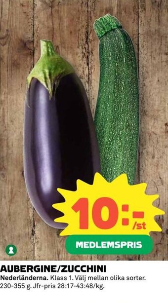 Coop AUBERGINE/ZUCCHINI erbjuda