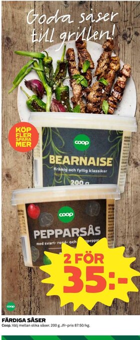 Coop FÄRDIGA SÅSER erbjuda