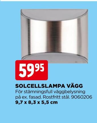 Jem&Fix Solcellslampa vägg erbjuda