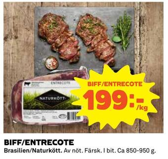 Coop Konsum Biff/entrecote erbjuda