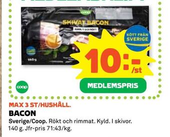 Coop Daglivs Bacon erbjuda