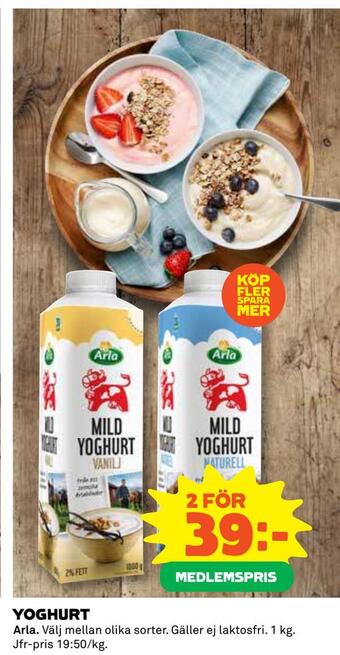 Coop Daglivs Yoghurt erbjuda