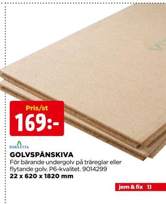 Jem&Fix Golvspånskiva erbjuda