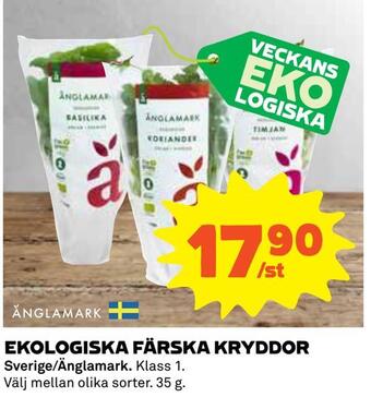 Coop Konsum Ekologiska färska kryddor erbjuda