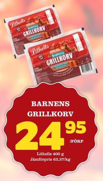 Din Mat Barnens grillkorv erbjuda