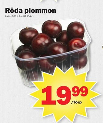 Pekås Röda plommon erbjuda