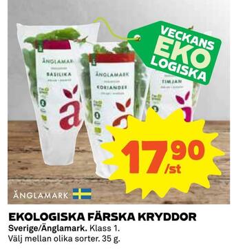 Coop Ekologiska färska kryddor erbjuda
