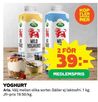Coop Yoghurt erbjuda
