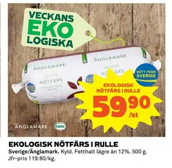 Coop Extra Ekologisk nötfärs i rulle erbjuda