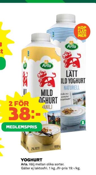 Coop Extra Yoghurt erbjuda