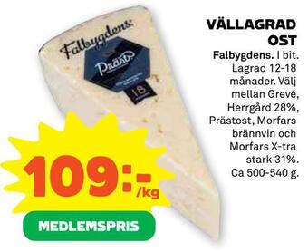 Coop Forum Vällagrad ost erbjuda
