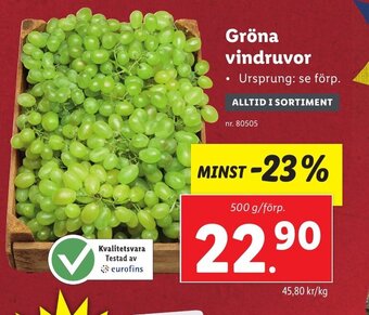 Lidl Gröna vindruvor erbjuda