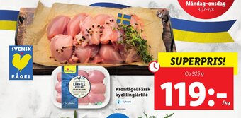 Lidl Kronfågel Färsk kycklinglårfilé erbjuda