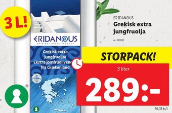 Lidl ERIDANOUS Grekisk extra jungfruolja erbjuda