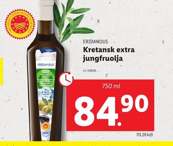 Lidl ERIDANOUS Kretansk extra jungfruolja erbjuda