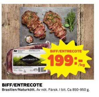 Coop Naturkött biff erbjuda