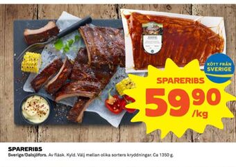 Coop Dalsjöfors spareribs erbjuda