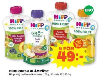 Stora Coop Ekologisk klämpåse erbjuda