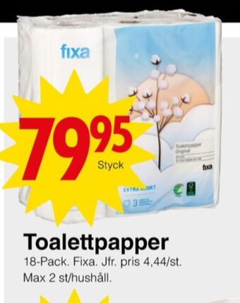 Matöppet Fixa toalettpapper erbjuda