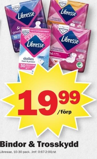 Pekås Libresse bindor erbjuda