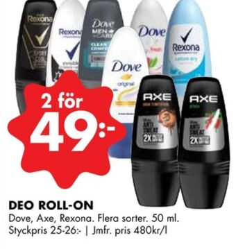 ÖoB Dove deodorant roll-on erbjuda