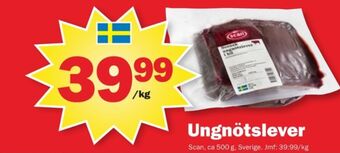 Pekås Scan ungnötslever erbjuda