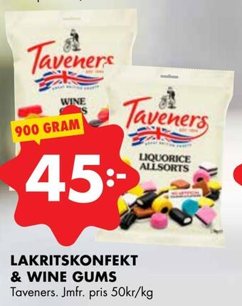 ÖoB Lakritskonfekt & wine gums erbjuda