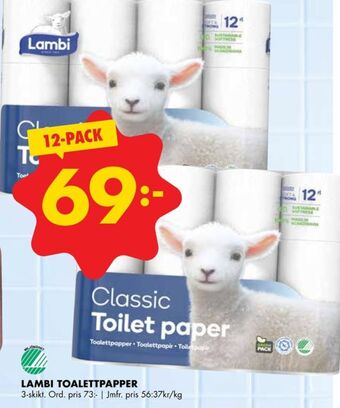 ÖoB Classic toalettpapper erbjuda