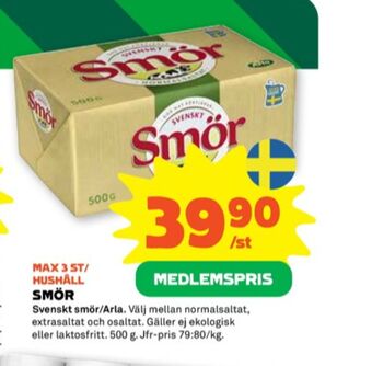 Stora Coop Svenskt smör erbjuda