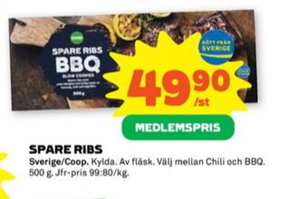 Stora Coop Coop spareribs erbjuda