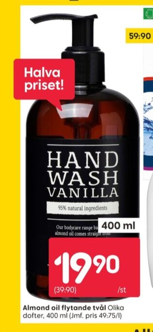 Rusta Almond oil tvål flytande erbjuda