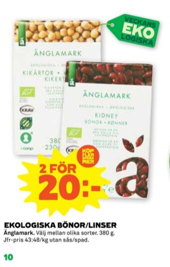Stora Coop Änglamark bönor erbjuda