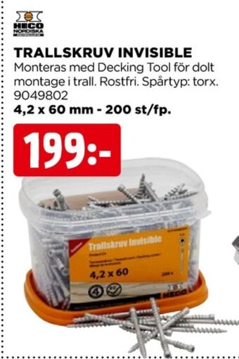 Jem&Fix Heco trallskruv erbjuda