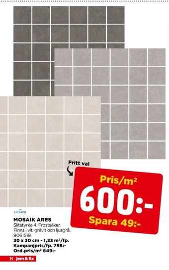 Jem&Fix Cersanit mosaik erbjuda