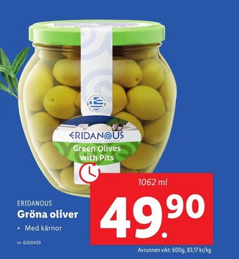 Lidl ERIDANOUS Gröna oliver erbjuda