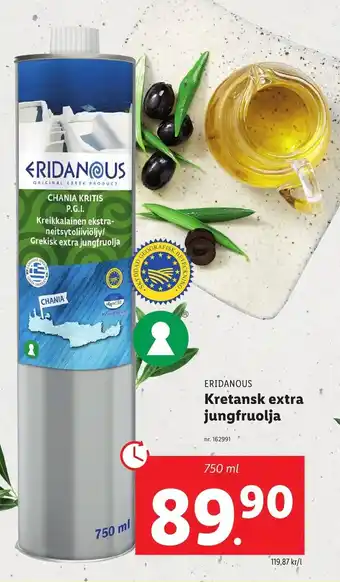 Lidl ERIDANOUS Kretansk extra jungfruolja erbjuda