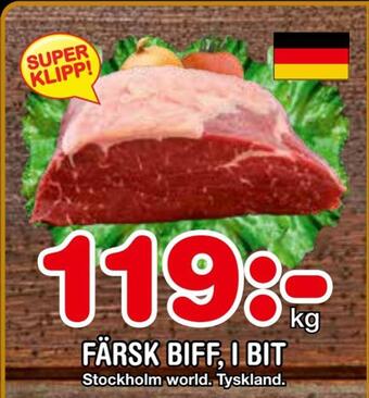 Nya Pulsen Färsk biff, i bit erbjuda