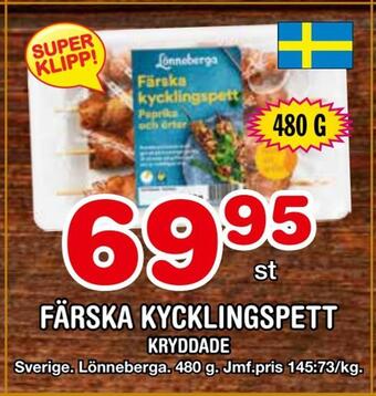 Nya Pulsen Färska kycklingspett erbjuda