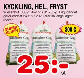 Nya Pulsen Kyckling, hel, fryst erbjuda