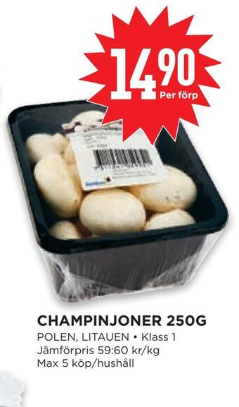 Willys Hemma Champinjoner 250g erbjuda