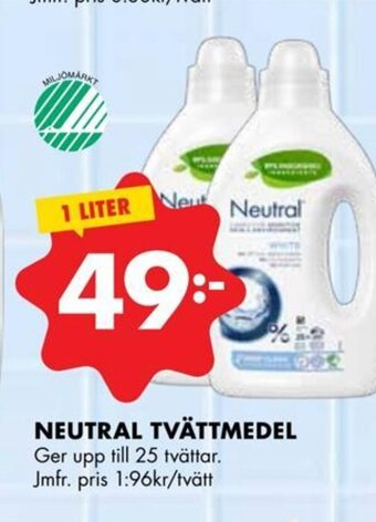 ÖoB NEUTRAL TVÄTTMEDEL erbjuda