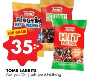 ÖoB TOMS LAKRITS erbjuda