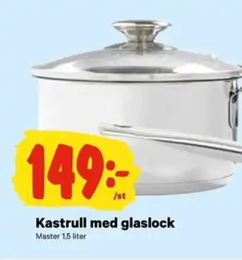City Gross Kastrull med glaslock Master 1,5 liter erbjuda