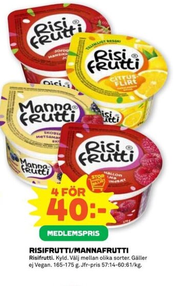 Stora Coop RISIFRUTTI/MANNAFRUTTI erbjuda