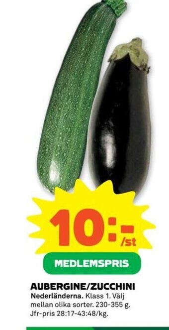 Stora Coop AUBERGINE/ZUCCHINI erbjuda