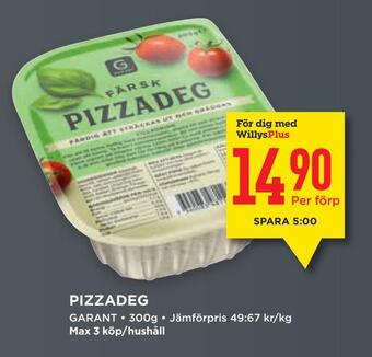 Willys Pizzadeg erbjuda