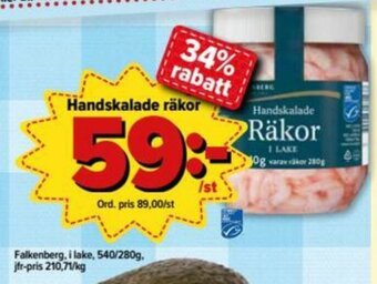 Falkenberg Handskalade räkor 540/280g