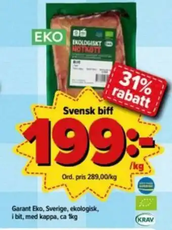 Östenssons Garant Eko Svensk biff 1kg erbjuda