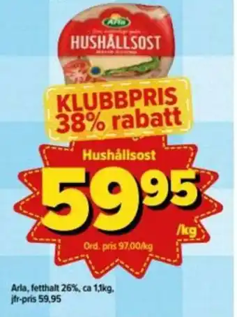 Östenssons Arla Hushållsost 1,1kg erbjuda
