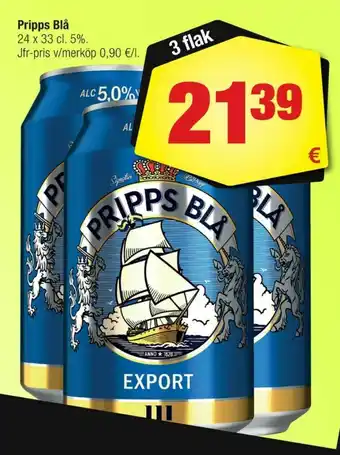 Calle Pripps Blå Export Öl erbjuda